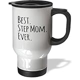 3dRose Best Step Mom Ever-Gifts for Family and Relatives-Stepmom-Stepmother Travel Mug, 14-Ounce