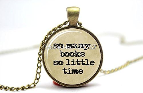 Pretty Lee 2015 Fashion So Many Books So Little Time Typewriter &amp; Old Paper Necklace Christmas gift