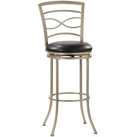 Click here to buy Hillsdale Danville 24-Inch Swivel Counter Stool, Champagne Finish with Black Vinyl by Hillsdale Furniture.