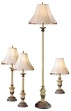 American Lighting 7849MX 4-Piece Metal Lamp Set, Brushed Antique