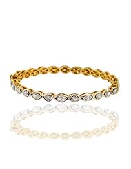 .925 Sterling Silver Bangle Pave Rosecut Diamond Bangle 14k Yellow Gold Bangle Occasion Bangle Gift Jewelry