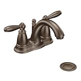 MOEN 6610ORB Brantford 2-Handle Lavatory Faucet with Drain Assembly, Oil Rubbed Bronze