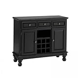 Black Granite Top on Black Server by Home Styles - Black (5300-0044)