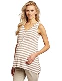 Three Seasons Maternity Womens Maternity Stripe Henley Tank Top