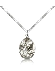 Madonna and Child Medal, Sterling Silver