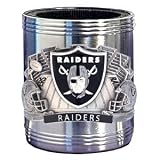 Oakland Raiders Stainless Steel Beverage Can Cooler - NFL Football Fan Shop Sports Team Merchandise