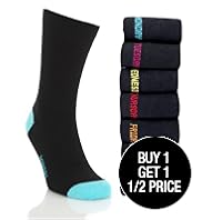 7 Pairs of Cotton Rich Freshfeet Days of the Week Socks with Silver Technology