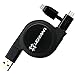 Lenmar 2 in 1 Retractable Charge and Sync Micro USB Cable and Lightning Adapter Tip