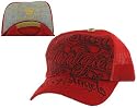 CHRISTIAN AUDIGIER Ed Hardy City of Angels Mens Womens Unisex Trucker Hat Logo Red/Black