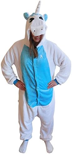 Green Man Factory Adult Animal Onesie Costume - X-Large, Blue Unicorn