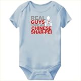 Real guys love a Chinese Shar-pei Light Blue Baby Bodysuit Unisex