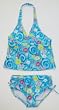 Girls Turq/Flowerswirl Two-Piece Tankini Swimsuit by In Gear. Sizes 4/5 to 14/16.