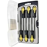 Premium-Grade 6pc Carbon Steel Needle File Set Soft Grip - Lifetime Warranty