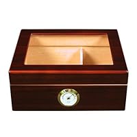 Quality Importers Desktop Humidor, Capri-Glasstop
