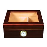 Quality Importers Desktop Humidor, Capri-Glasstop