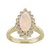 14K Yellow Gold Opal and Diamond Ring
