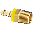 Anderson Metals Brass Push-On Hose Fitting, Connector, 1/4" Barb x 3/8" Male Pipe