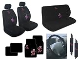 15 Piece Red and Pink Hearts Car Seat Cover Set