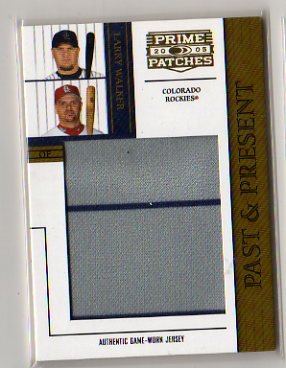 Buy 2005 Donruss Prime Patches Larry Walker Game Used Jumbo Jersey Baseball Card by Donruss
