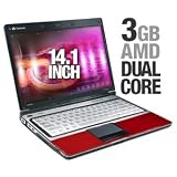 Gateway T-1424u Laptop Computer - AMD Athlon 64 TK-57 1.9GHz, 3GB DDR2, 320GB HDD, DVDRW, 14.1" WXGA, Vista Home Premium, Red