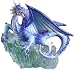 Blue Dragon on Crystal Rock Stone Resin Statue Figurine Dragons