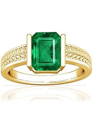 14K Yellow Gold Emerald Cut Emerald Solitaire Ring