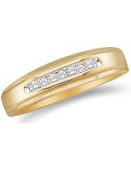 Size 10.5 - 10k Yellow Gold Diamond Mens Wedding Ring Ring - w/ Channel Set... by 