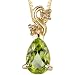 Traditional Beauty 0.79 cts Pear Shape Peridot Diamond Pendant 14Kt Yellow Gold