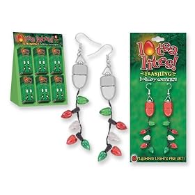 Lotsa Lites Christmas Holiday Flashing Light Bulbs Earrings