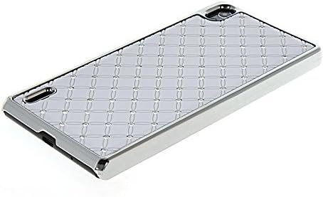 HUAZHUN Hard Bling Luxury Chrome Rhinestone Star Back Case Cover For Huawei Ascend P7 White