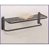 OilRubbedBronzeHotelTowelShelforTrainRackwithBar