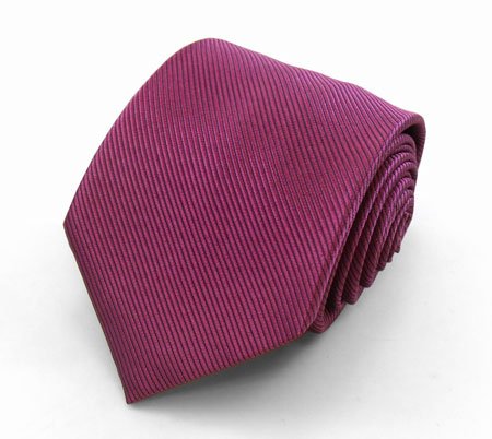 Rose Solid Color Silk Ribbed Tie