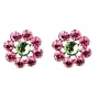 Tarina Tarantino Crystal Flower Earrings - Pink Rose and Peridot