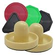 2 Air Hockey Pushers and 4 Pucks (1 Round, 1 Triangle, 2 Octagon)