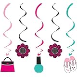 Creative Converting Pink Zebra Boutique Assorted Dizzy Danglers Hanging Party Decorations, 5-Piece Per Package