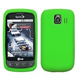 Green Silicone Skin / Case / Cover for LG Optimus S LS670 / Optimus U / Opt ....