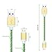Micro USB Cable, iSeeker [3-Pack]1ft Braided Cable with Gold-Aluminum Connectors for Android, Samsung, HTC, Motorola, Nokia and More (1ft-Green)