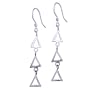 925 Sterling Silver Linked Triangle Dangle Earrings