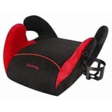 Harmony Carpooler Backless Booster Seat, Black with Red Accents