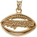 14K Yellow Gold Carolina Panthers Football Pendant