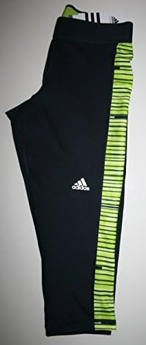 ADIDAS Womens TECHFIT STRONGER CAPRI TIGHTS New SMALL Capris Pants BLACK & LIME