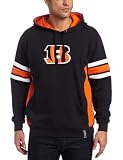 NFL Men's Cincinnati Bengals Passing Game II Long Sleeve Hooded Fleece Pullover (Black/Dark Orange/White, X-Large)