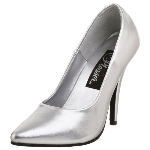 Pleaser Women's Seduce Pump,Silver,11 M