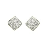 14K Yellow Gold 1/3 ct. Diamond Square Shaped Fashion Earrings