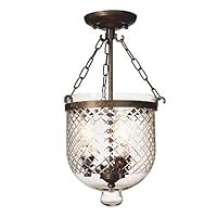 Artcraft Lighting AC4423 Apothecary 3-Lite Semi-Flush Mount Light, Rich Bronze