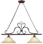 World Imports Lighting 2638-24 Olympus Tradition 2-Light Island Fixture, Crackled Bronze with Silver