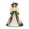 Porcelain Doll in Velvet and Ivory Dress