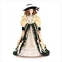 Porcelain Doll in Velvet and Ivory Dress