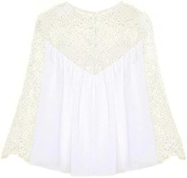JUANSHI Summer Women Casual Lace Shirts Chiffon Blouses T-Shirt Tops