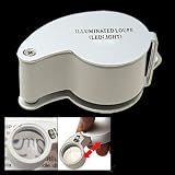 40x Mini Magnifier Magnifying Glass LED Illuminate Jeweller Loupe